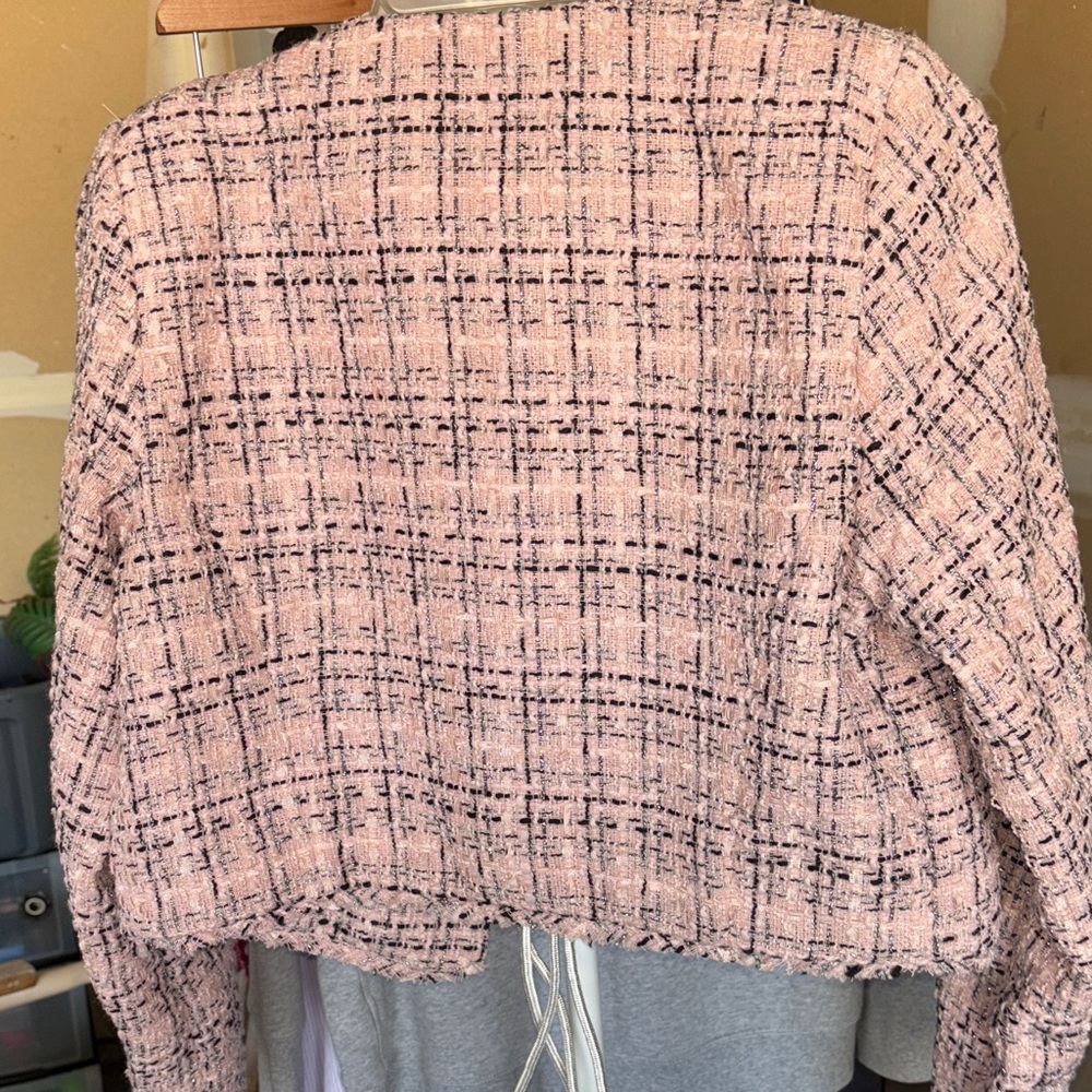 Brand New/Never worn Pink Tweed Blazer with & Crystal Accents buttons - Picture 7 of 17